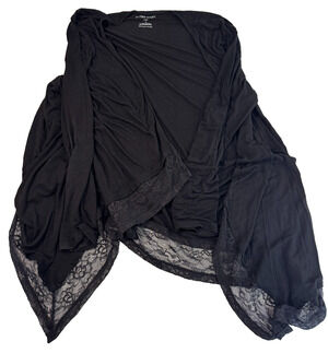 Torrid Womens Super Soft Open Front Lace Trim Cardigan Size 1X Black
